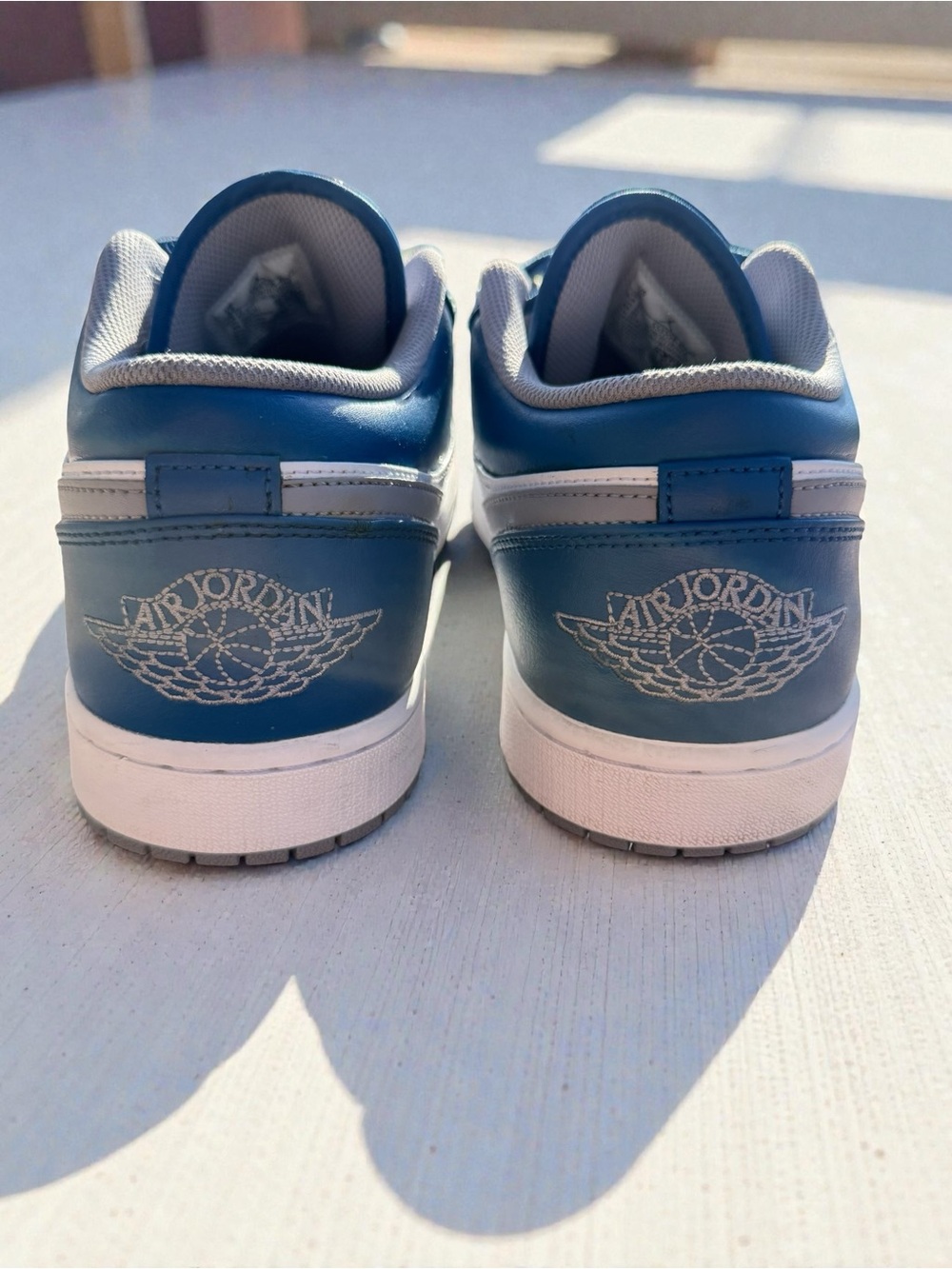 Nike  Air Jordon 1 Low Blue, White and Cement Grey